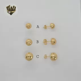 (1-1072) Gold Laminate - Half Ball Stud Earrings - BGF