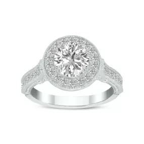 1 1/2 Carat Tw Round Lab Grown Diamond Engagement Ring In 14K White Gold