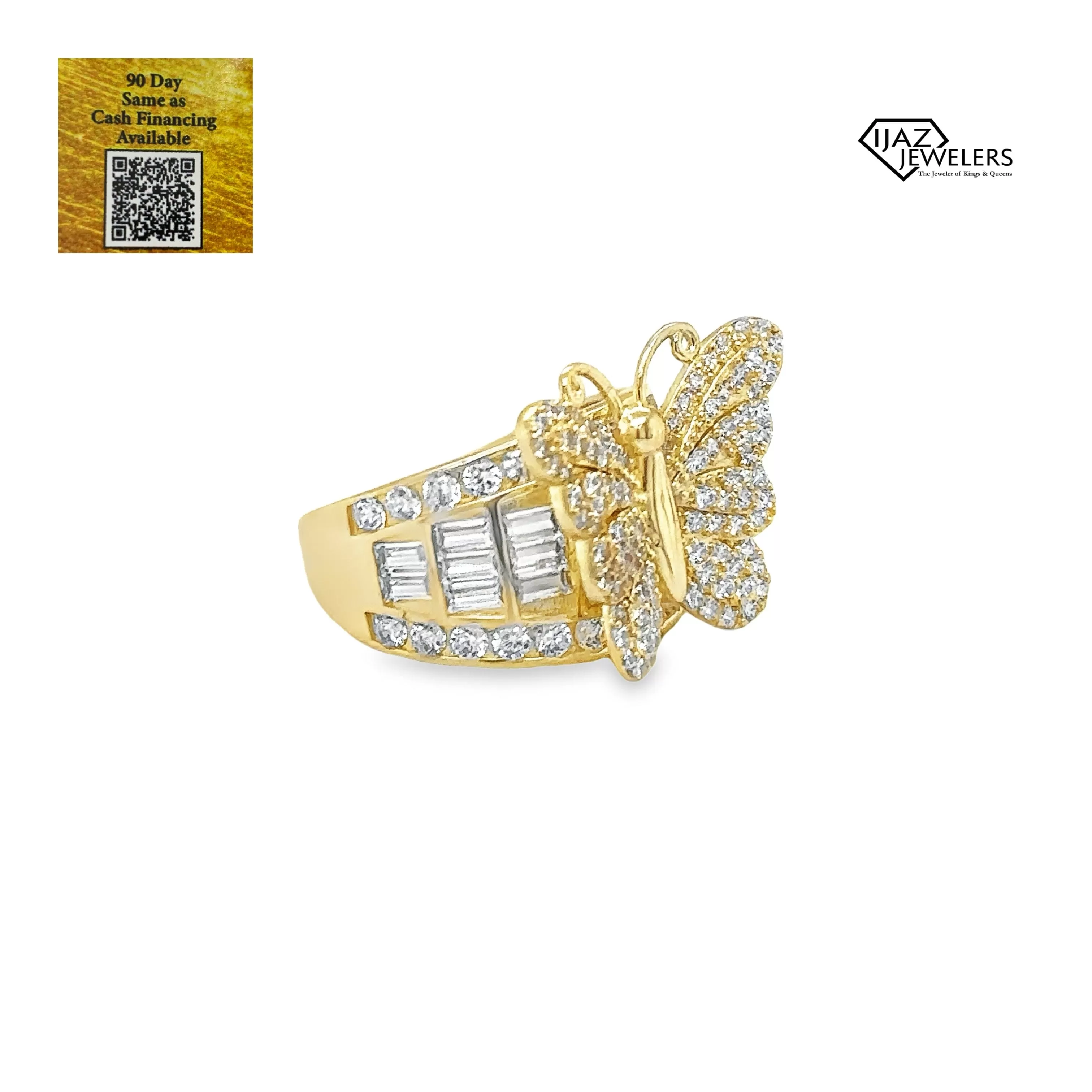 10K Gold CZ Butterfly Ring