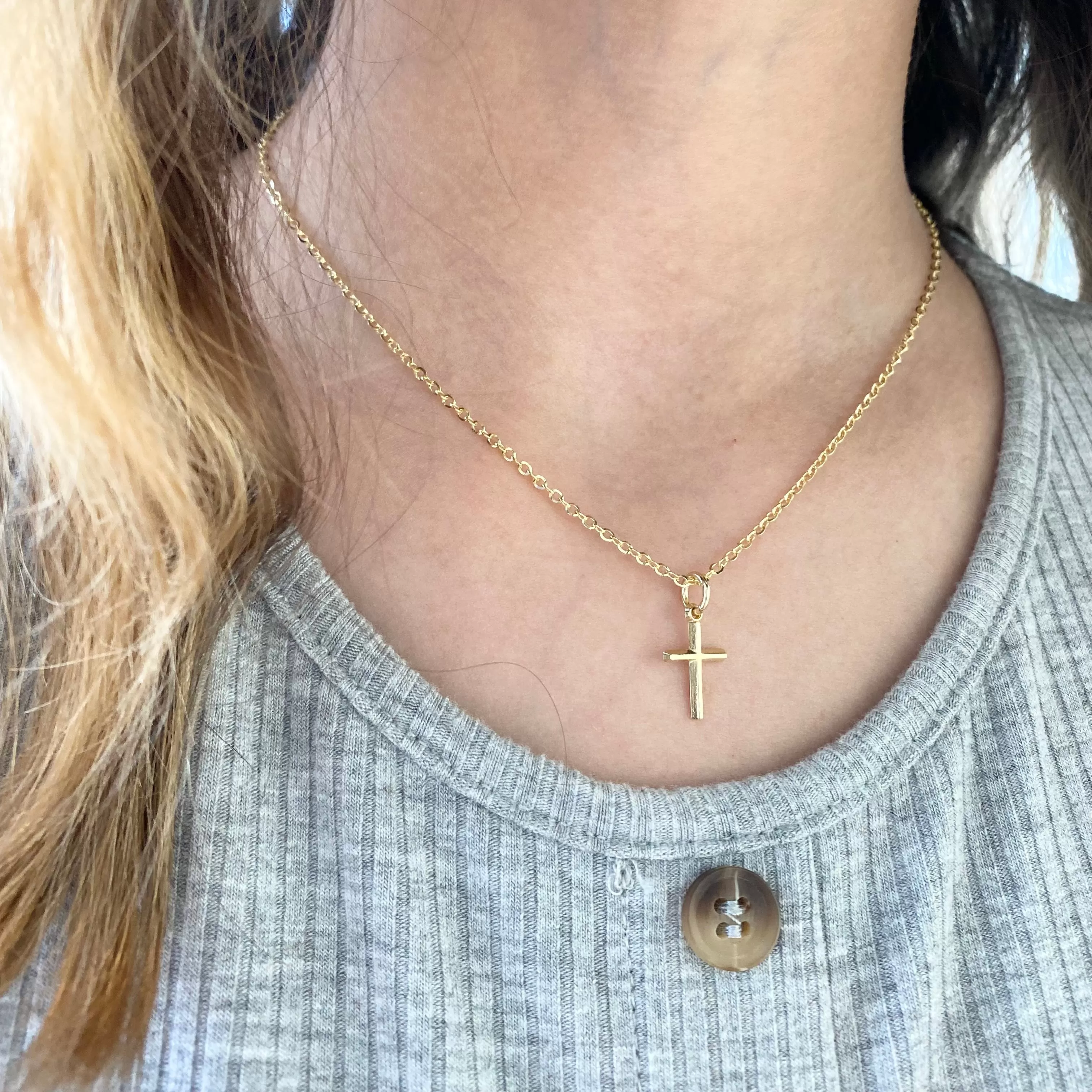 10k Gold Mini Cross