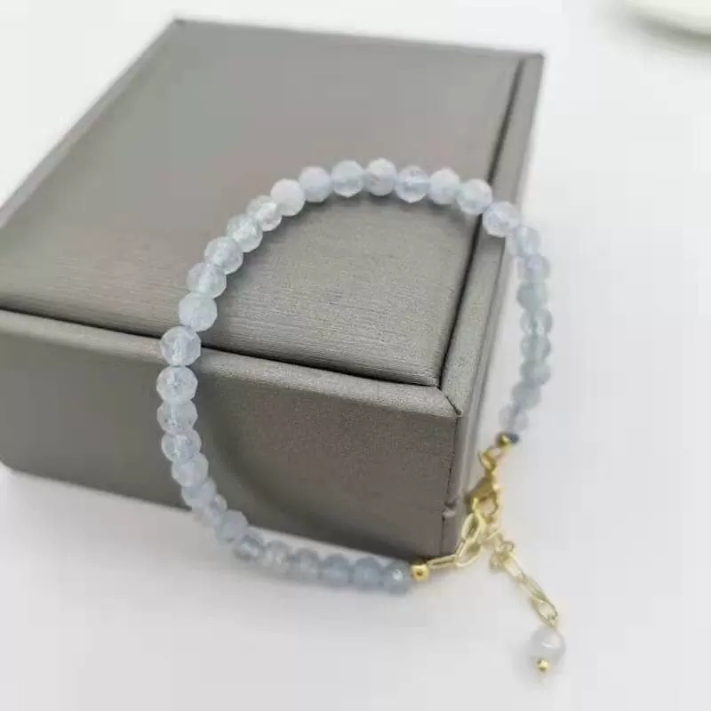 14K Gold Filled Aquamarine Boho Bracelet