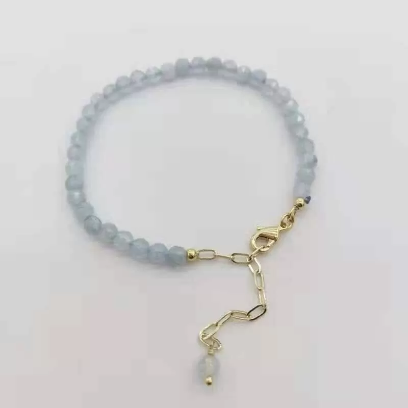 14K Gold Filled Aquamarine Boho Bracelet