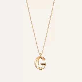 14k Gold Plated Monogram Necklace - G