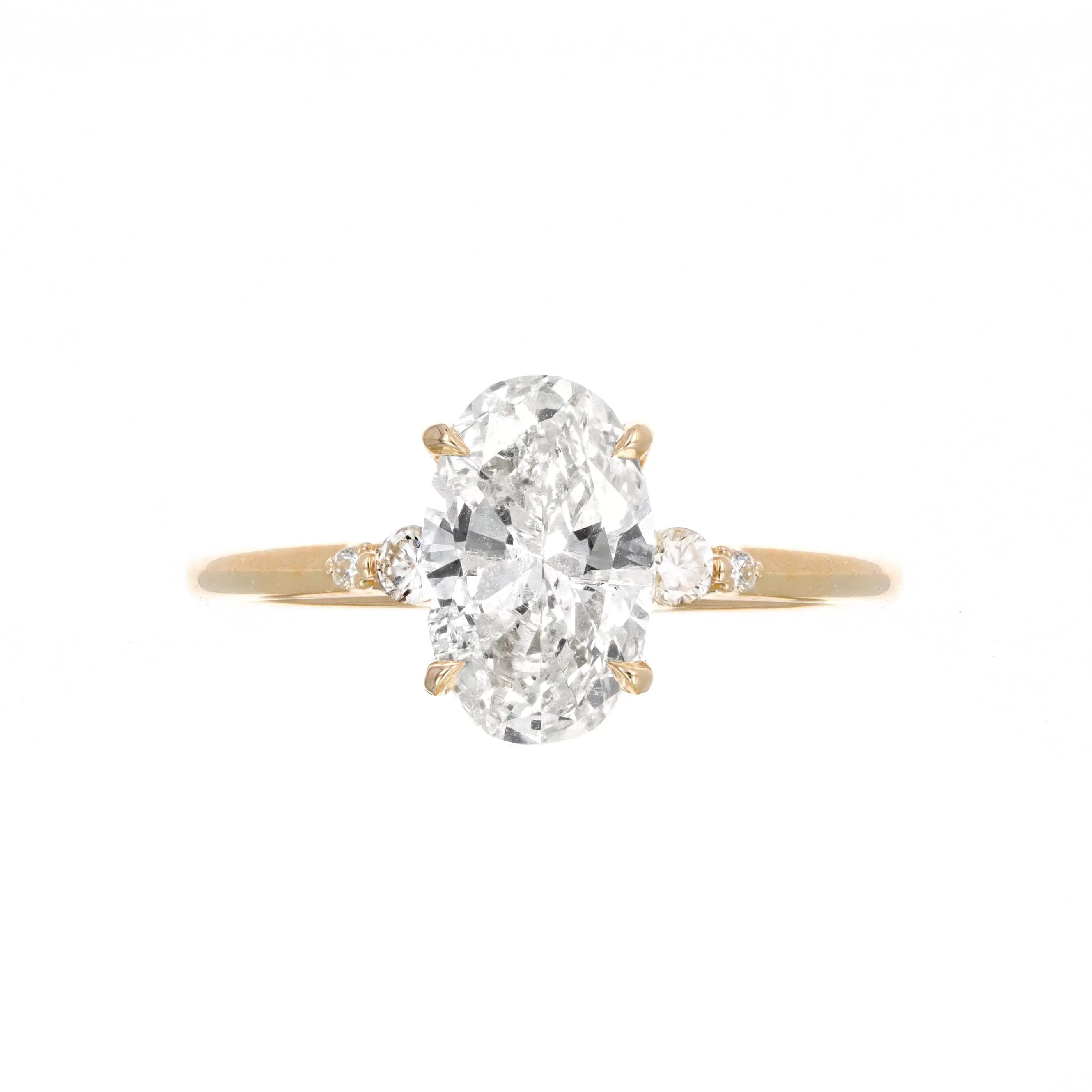 1.58 Carat Oval Diamond Engagement Ring in 14K Yellow Gold