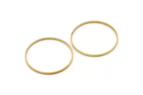 35mm Circle Connectors - 25 Raw Brass Circle Connectors (35x0.8x2mm) D0315