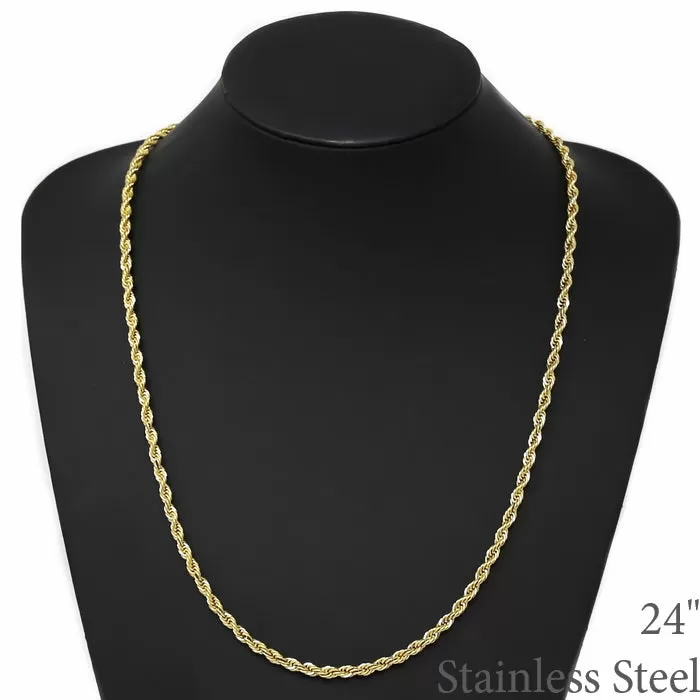 4 MM Rope Chain Stainless Steel Necklace