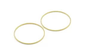 45mm Circle Connector, 12 Raw Brass Circle Connectors (45x1.7x0.8mm) E053