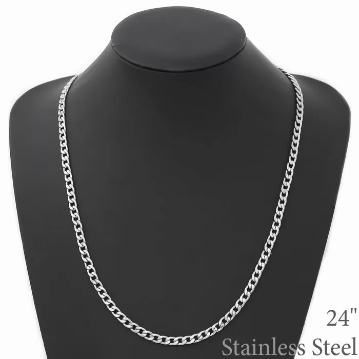 5 MM Curb Chain Stainless Steel Necklace