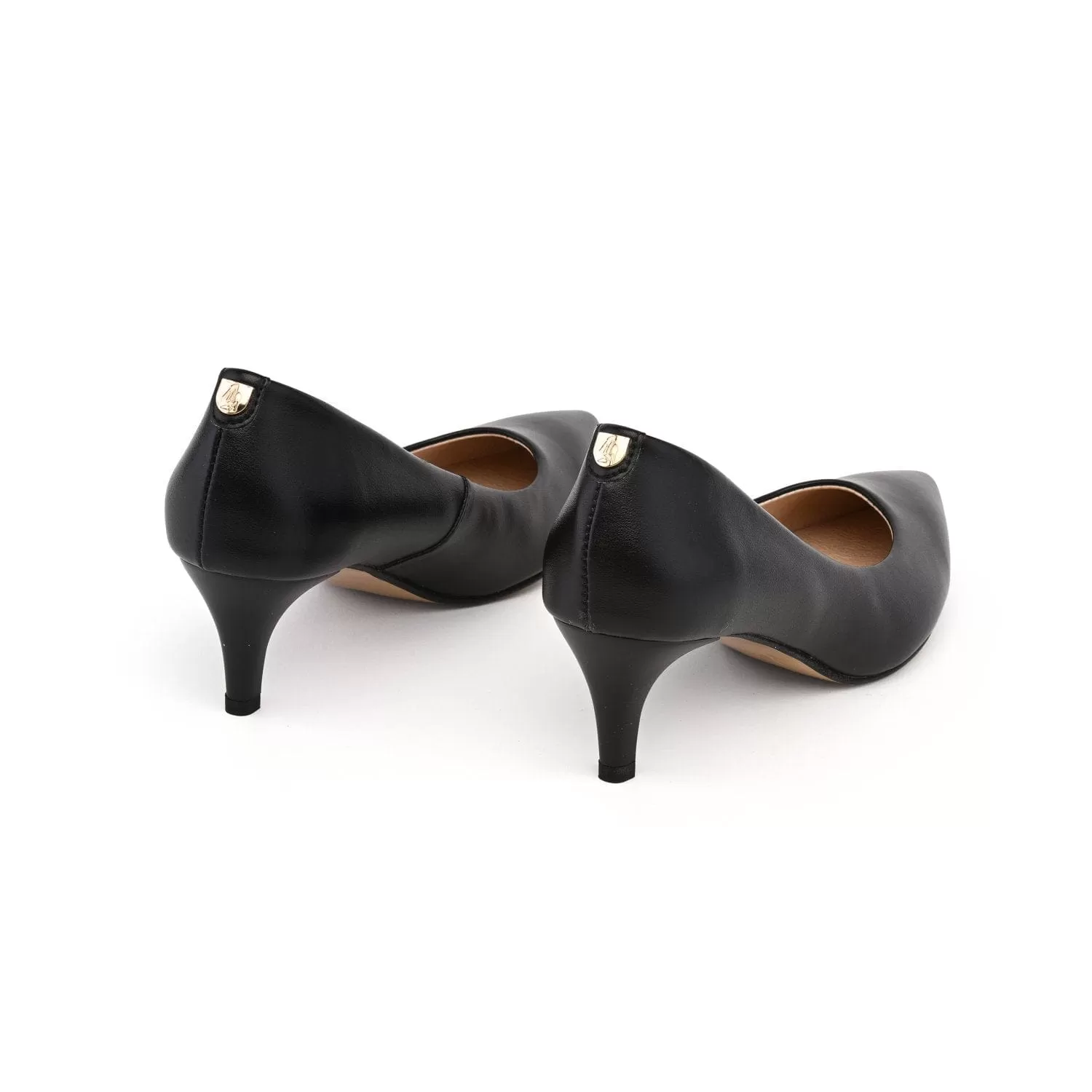 55mm Vegan Apple Leather Heels | Black Beauty