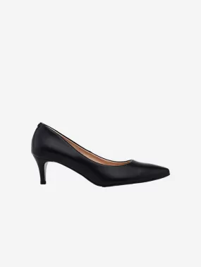 55mm Vegan Apple Leather Heels | Black Beauty