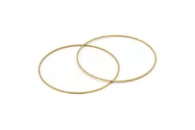 70mm Circle Connectors - 12 Raw Brass Circle Connectors (70x1x1mm) Bs 1103