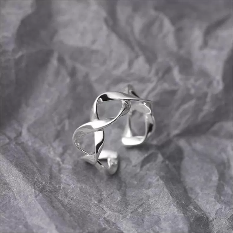 925 Sterling Silver Geometric Hollow Plain Ring