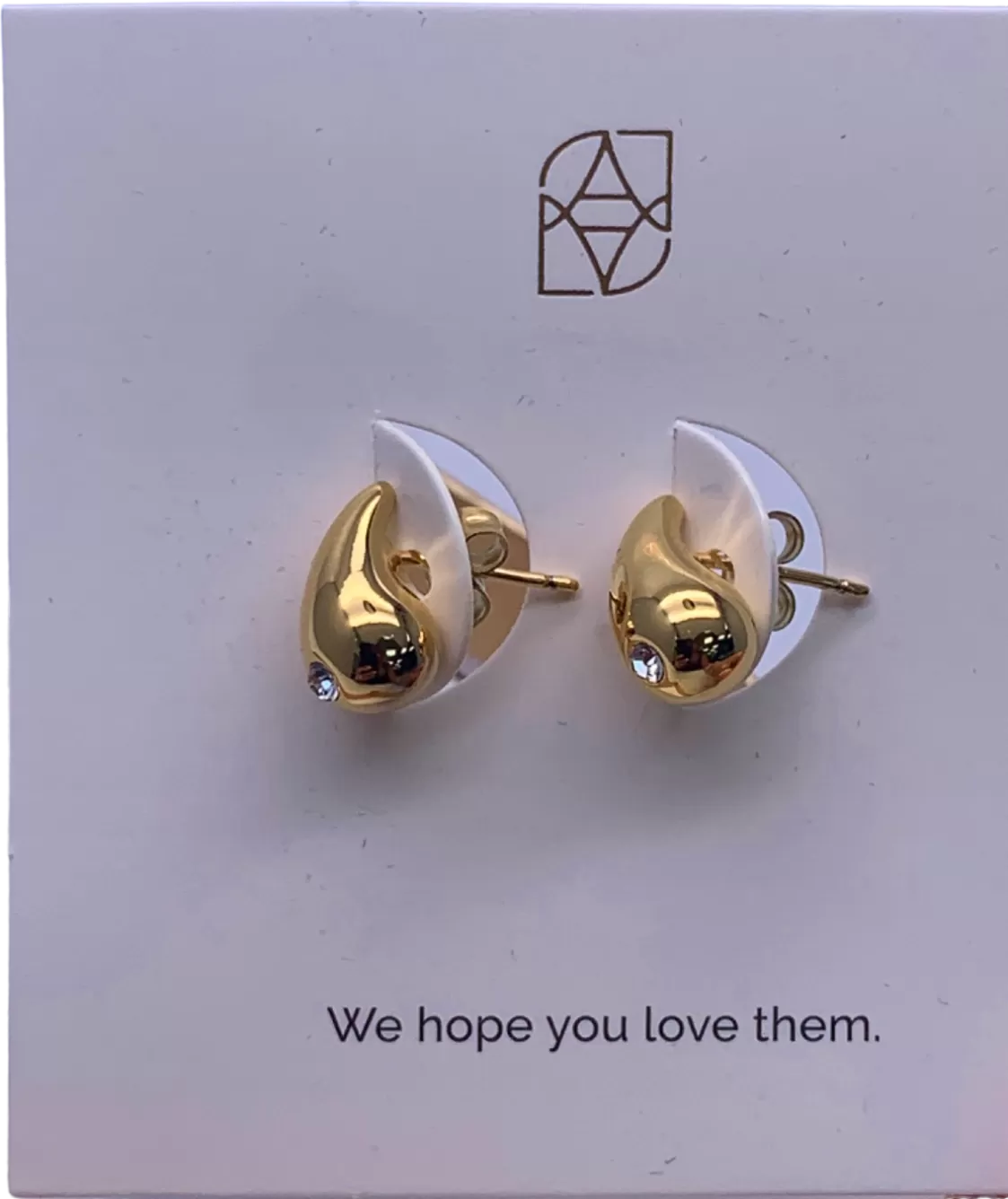 Abbott Lyon Gold Teardrop Crystal Stud Earrings