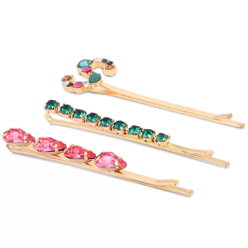 Accessorize London Pink (S) Initial Hair Slides Set Of Three