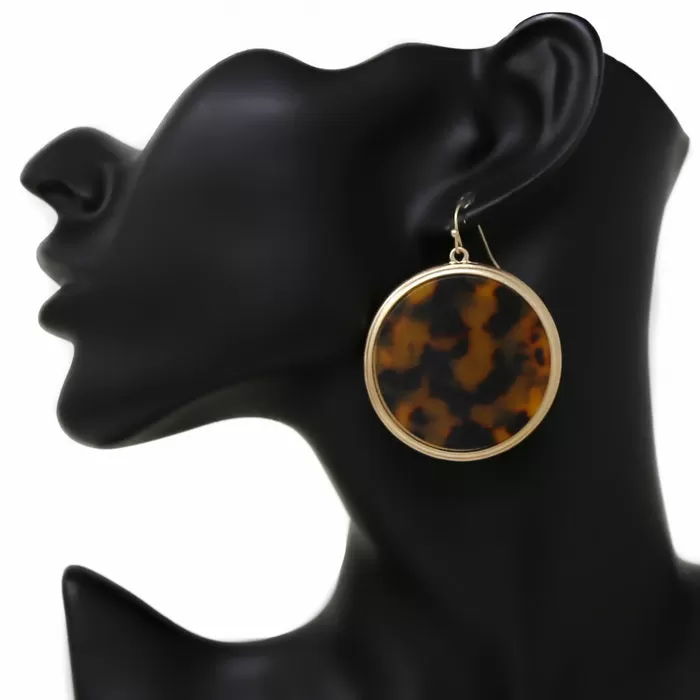 Acetate Disc Drop Earrings-Pack of 3