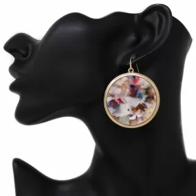 Acetate Disc Drop Earrings-Pack of 3