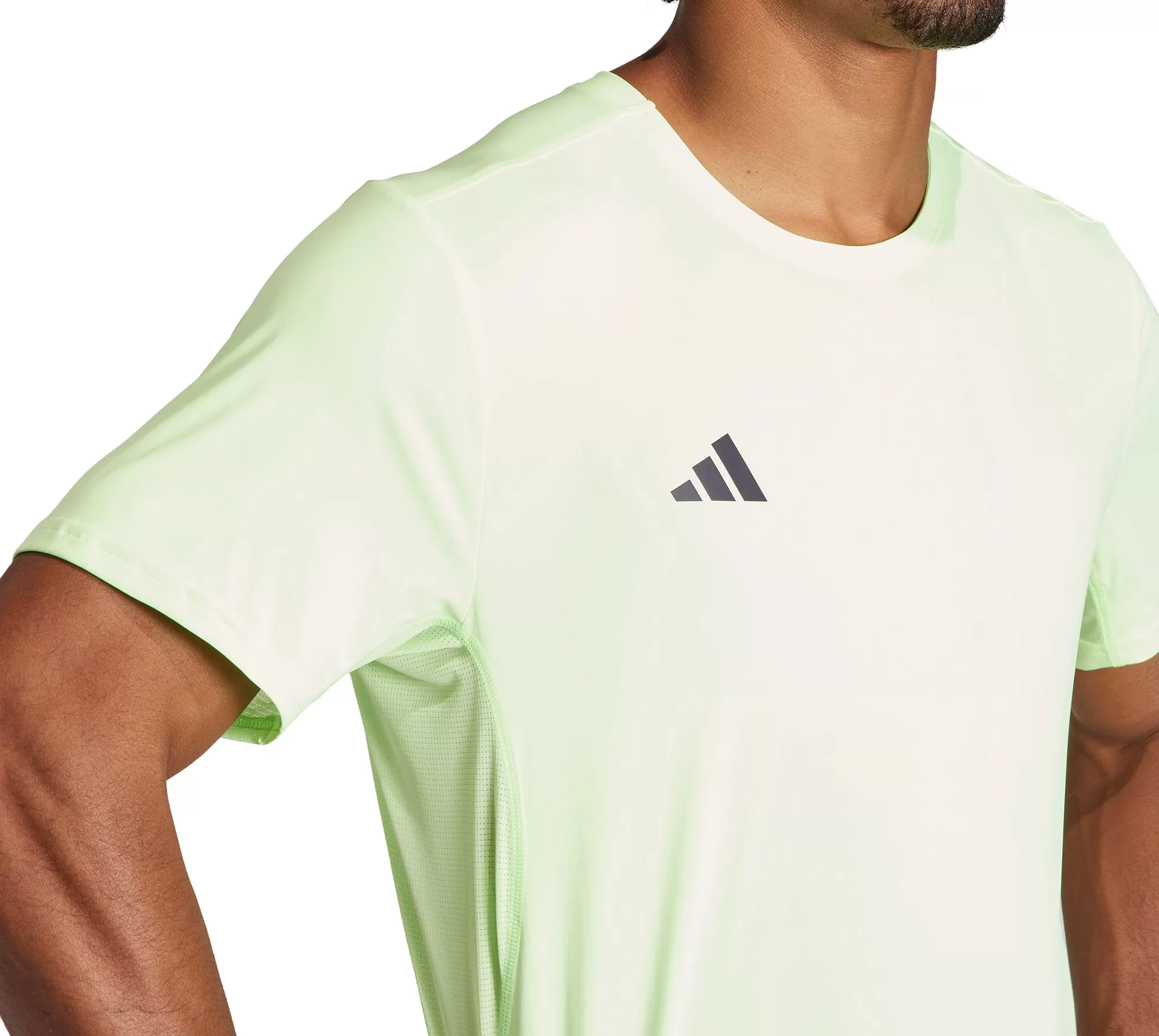 adidas Adizero Essentials Short Sleeve Mens Running Top - Green