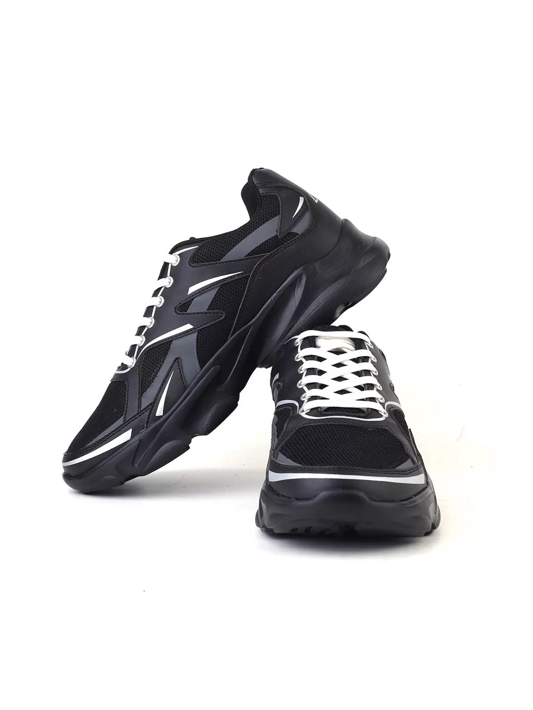 Alberto Torresi Black Laceup Sports Shoes