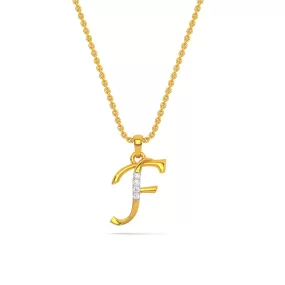 Alphabet F  Unisex Pendant