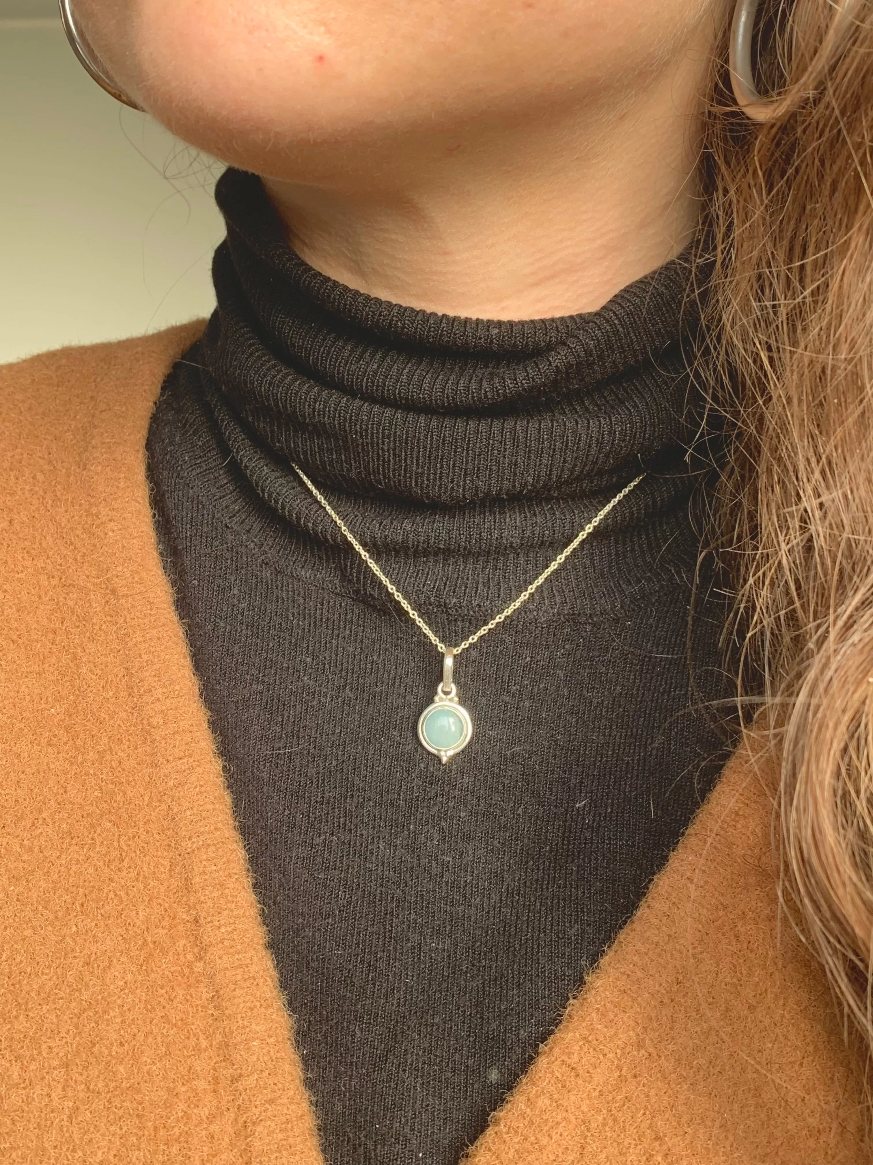 Aquamarine Ari Dot Pendant