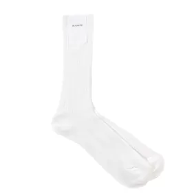 AURALEE GIZA HIGH GAUGE SOCKS WHITE