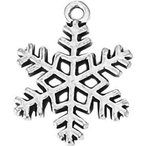 AVBeads Fall Seasonal Christmas Yule Holiday Snowflake Silver 23mm Metal Charms Pendants 2pcs