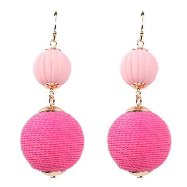 Barbie Theme Thread Ball Drop Earrings