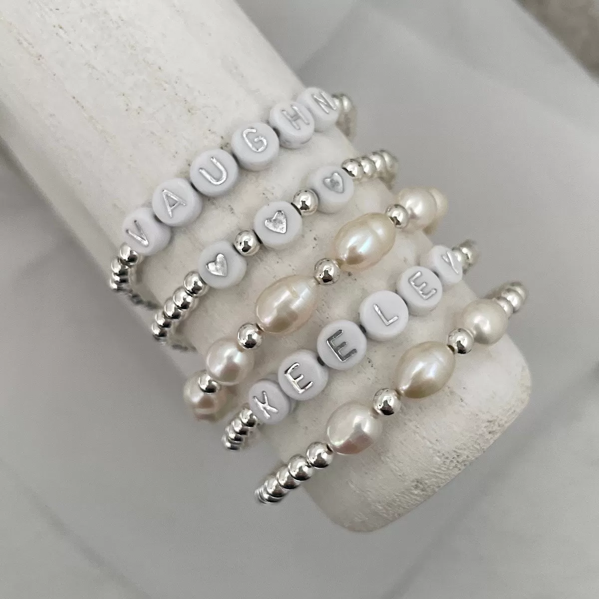 Baroque Pearl Bead Bracelet Sterling Silver