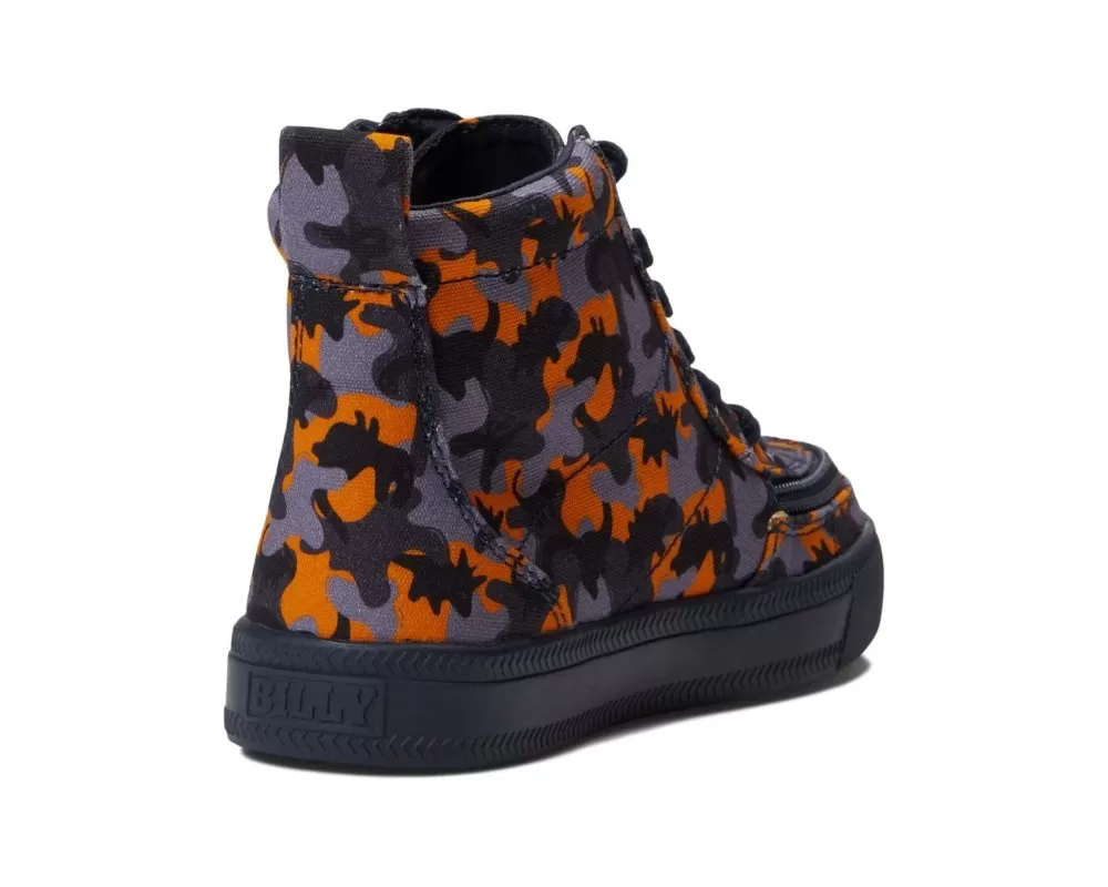 Billy Kids Classic Lace High Tops - Orange Dino