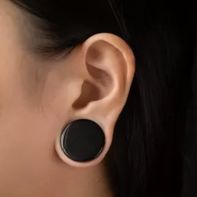 Black Agate Plugs (Flat)