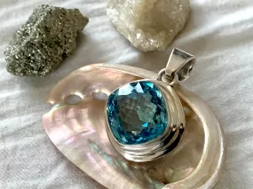 Blue Topaz Esha Pendant - XLarge Lozenge (One of a kind)