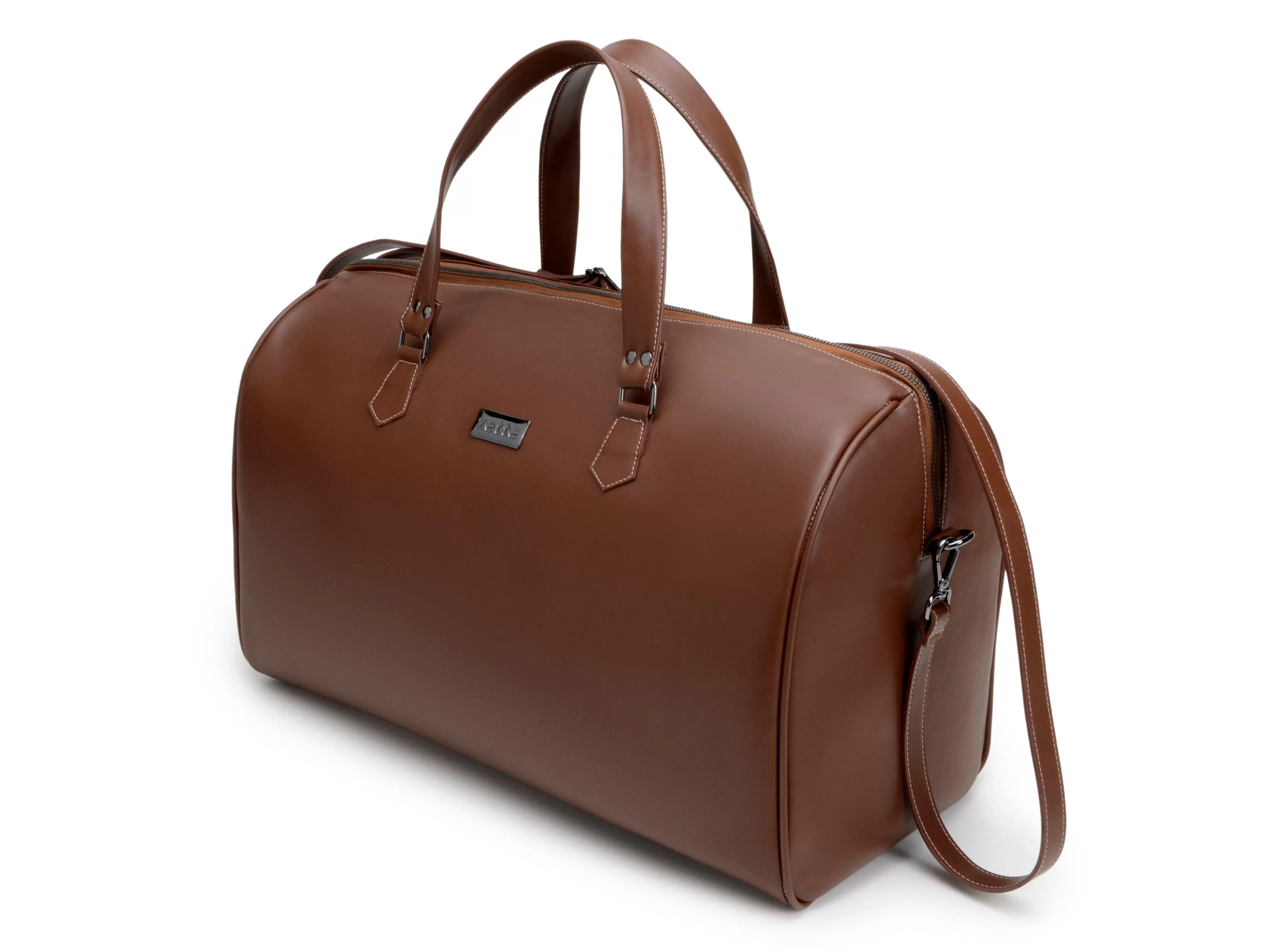 'Brunswick' unisex travel bag by Zette - cognac