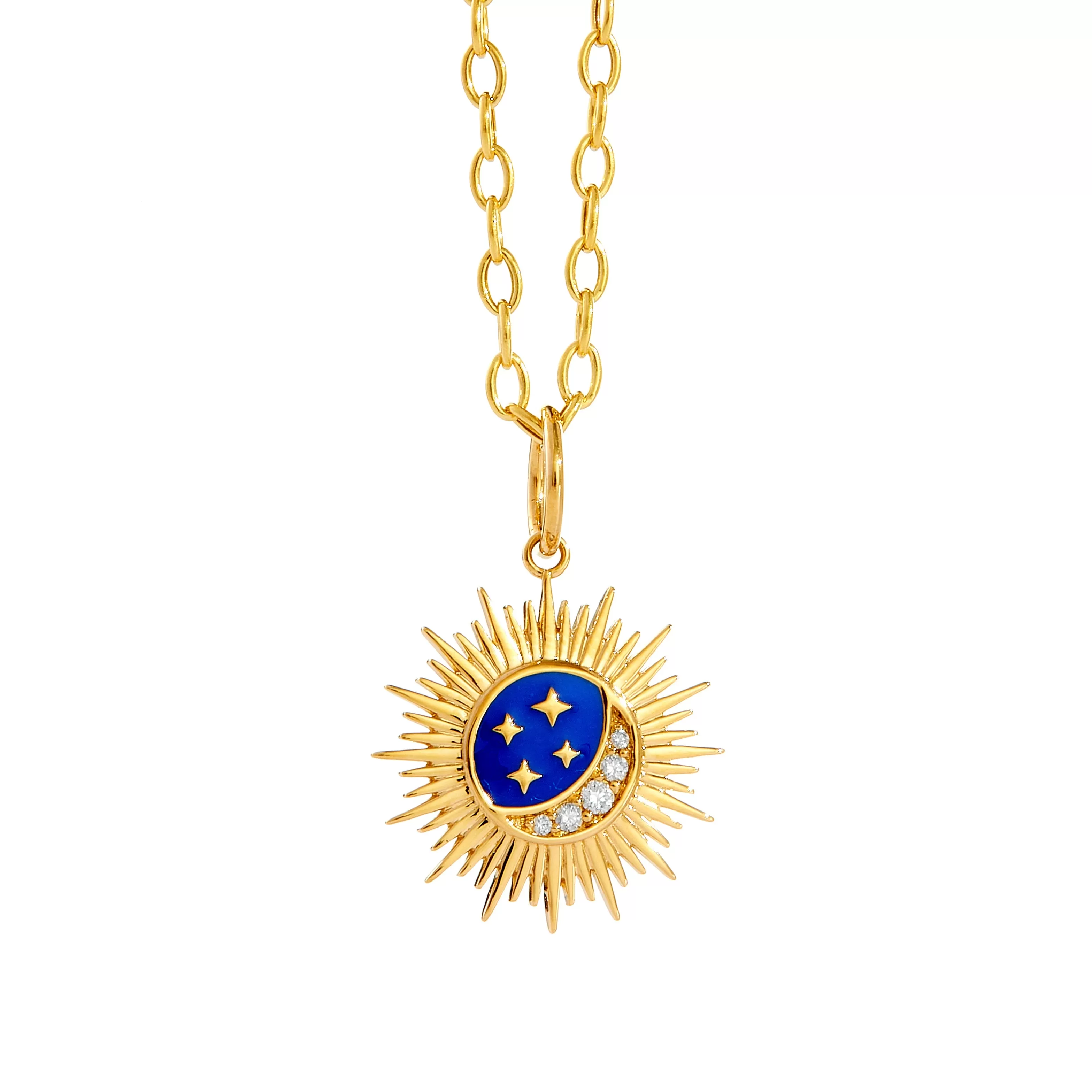 Cosmic Large Moon & Stars Pendant