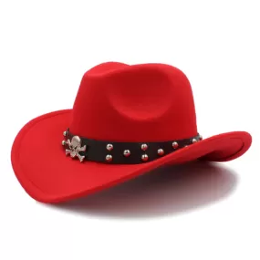 Cowboy Hat with Metal Skull Band