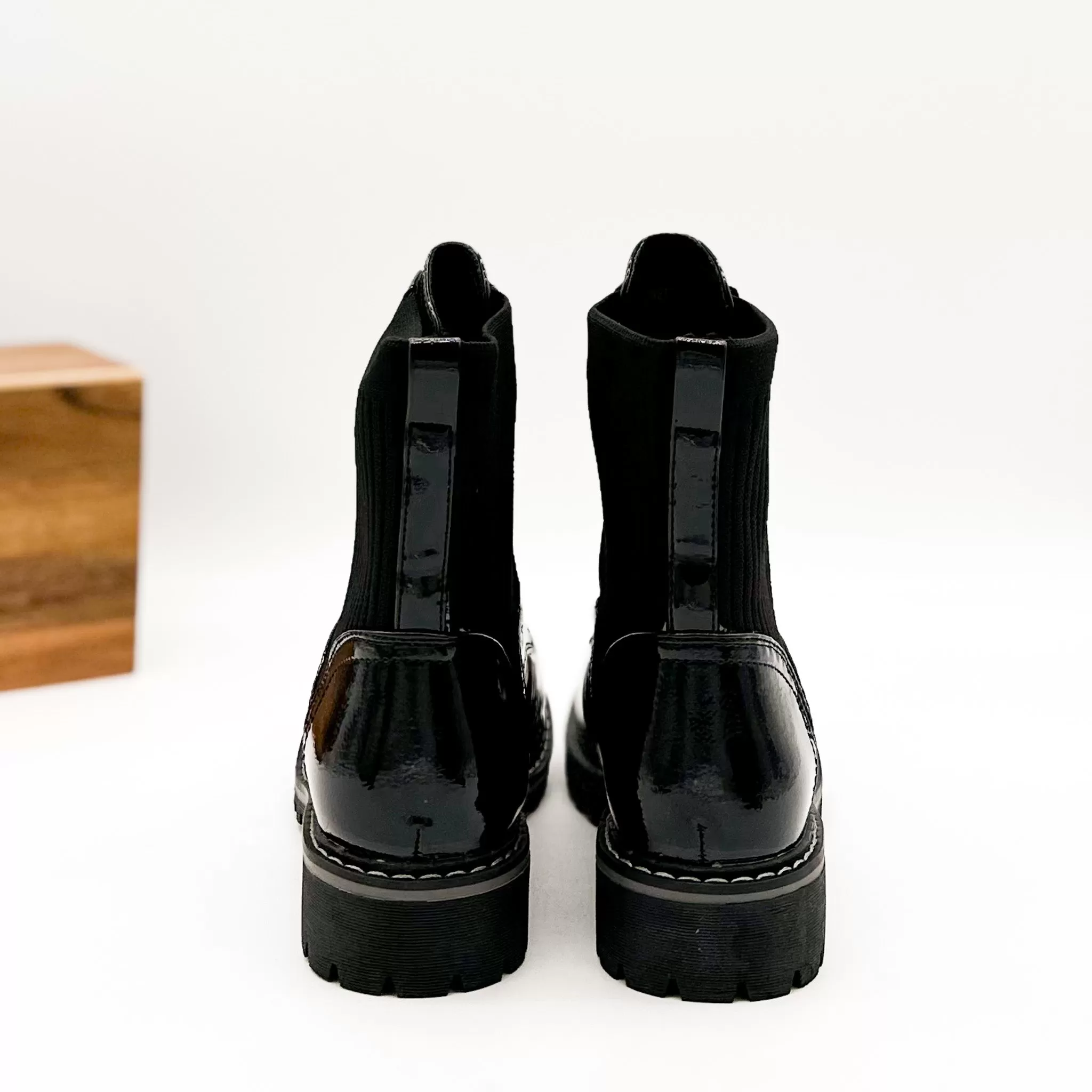 Creep It Real Boot in Black Patent