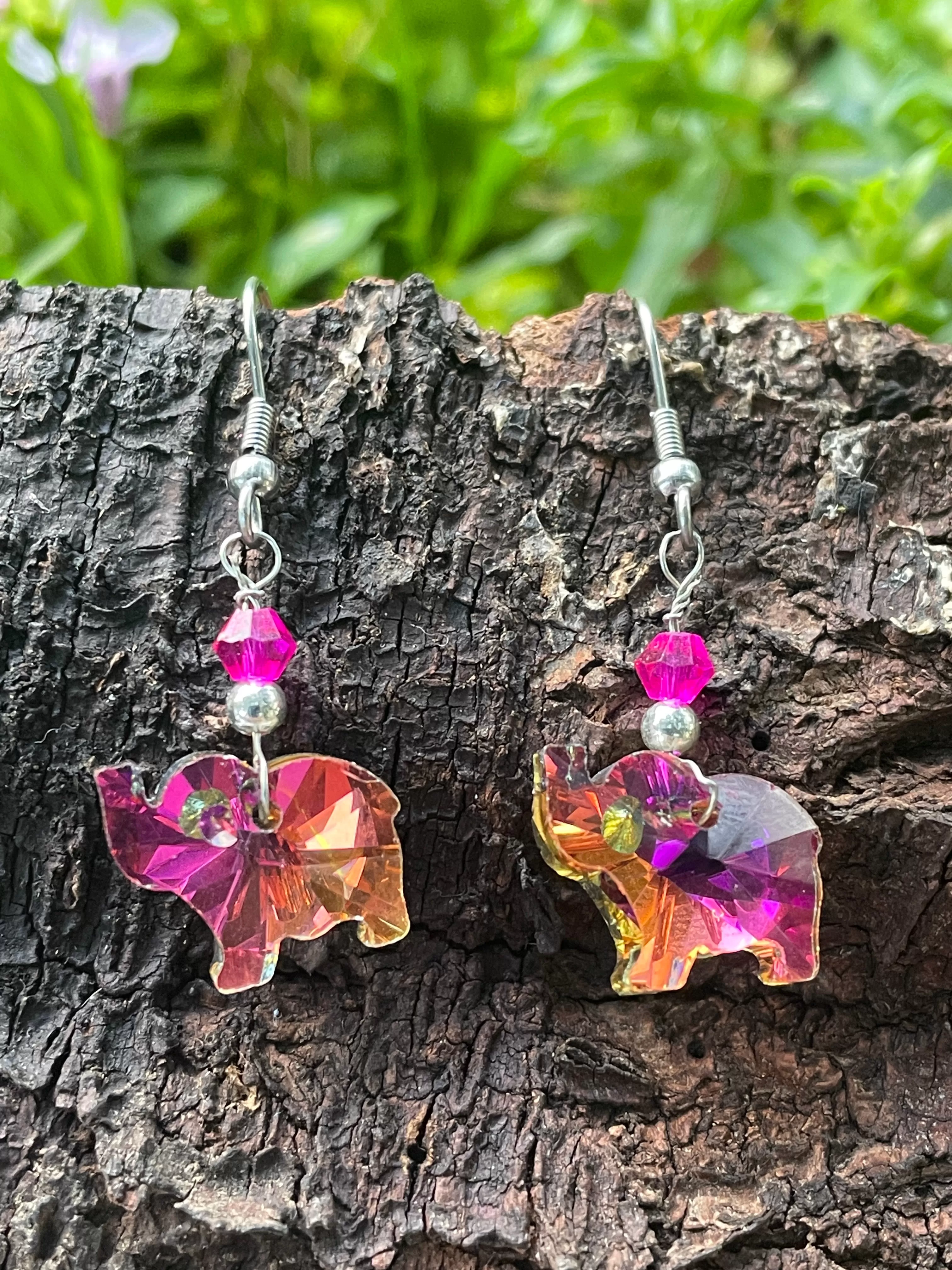 Crystal Elephant Earrings