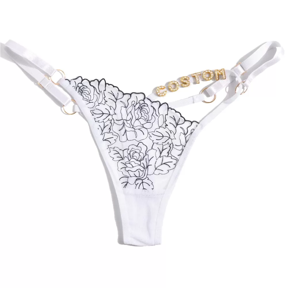 Custom Name Panties Hollow Out Lace Thong Personalized Women Sexy G Strings Panties Lingerie Underwear Intimates Girls Gift(DHL is not supported)