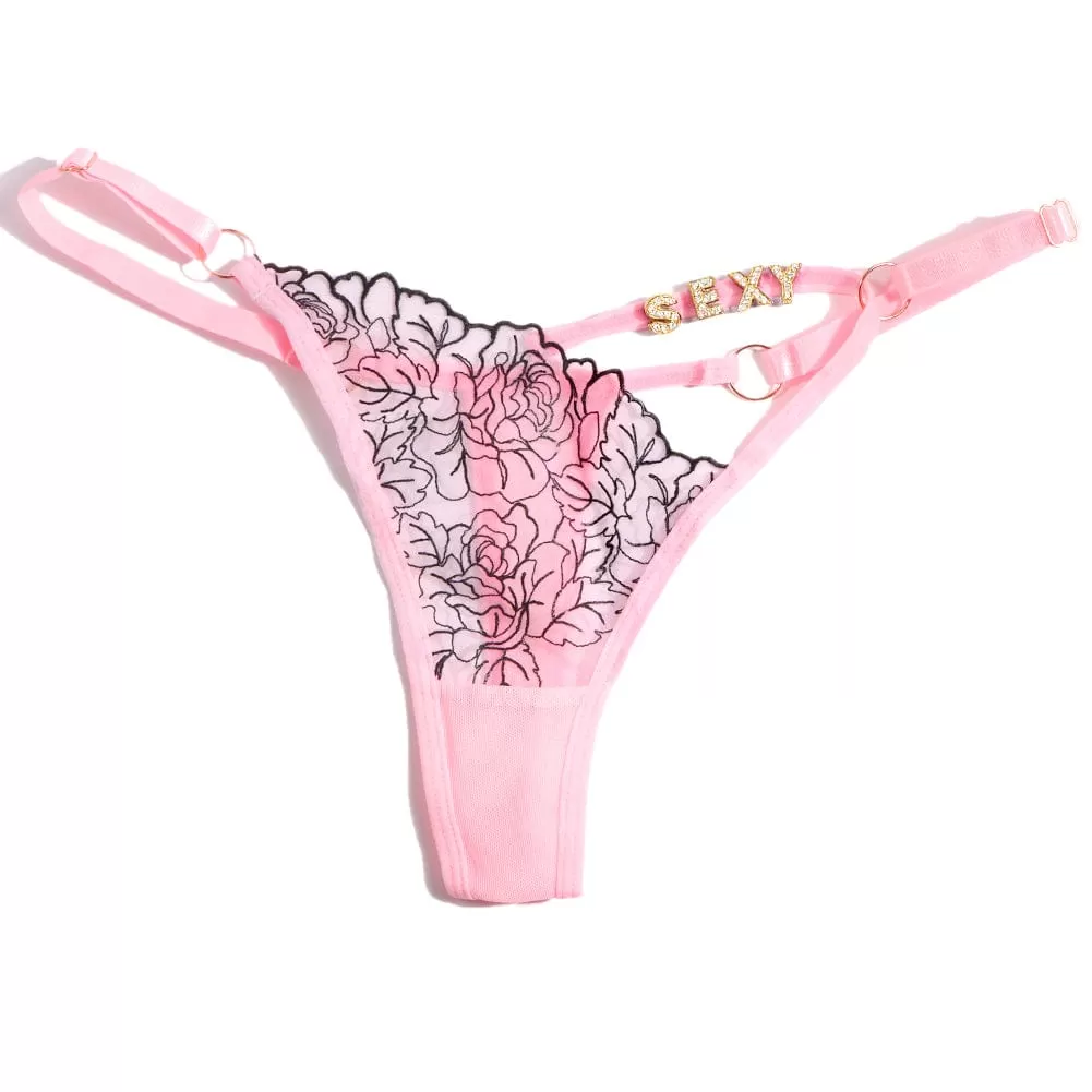 Custom Name Panties Hollow Out Lace Thong Personalized Women Sexy G Strings Panties Lingerie Underwear Intimates Girls Gift(DHL is not supported)