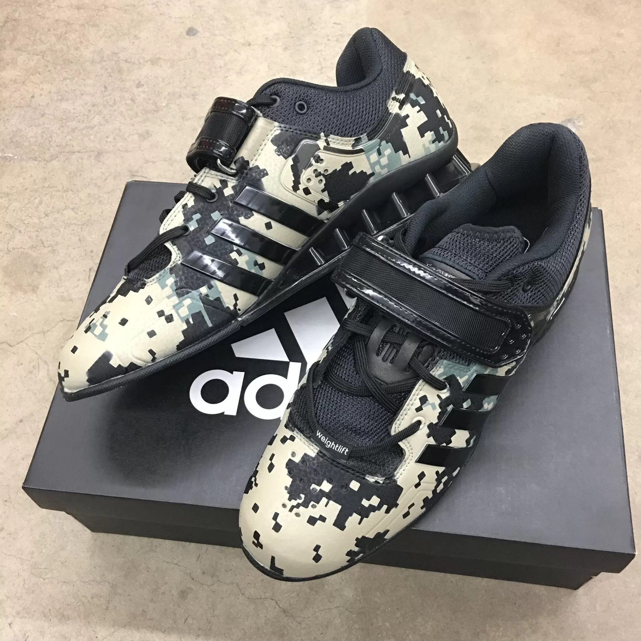 Custom Painted Adidas Adipower Lifters- Digital Camo