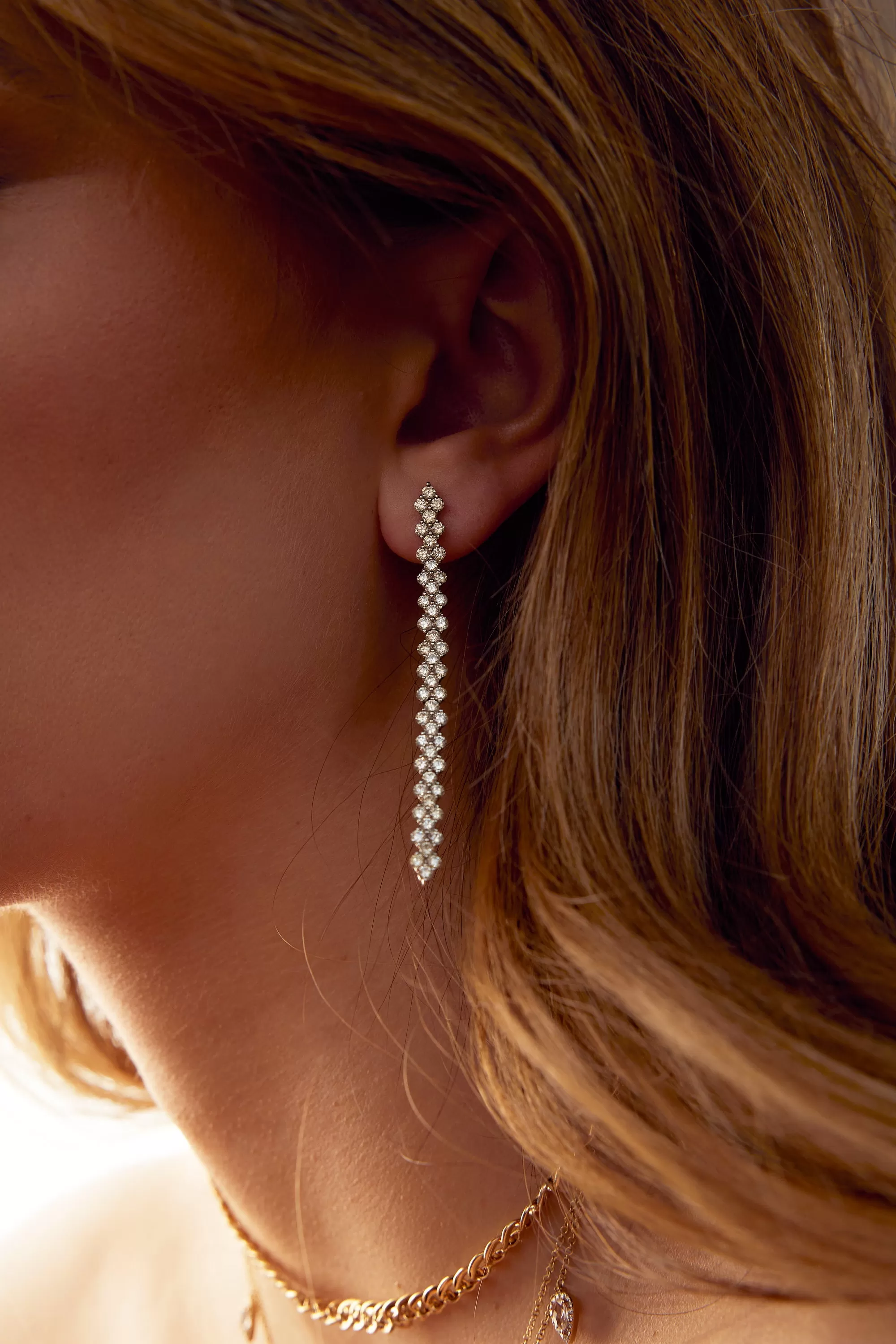 Dangling Diamond Trio Earrings