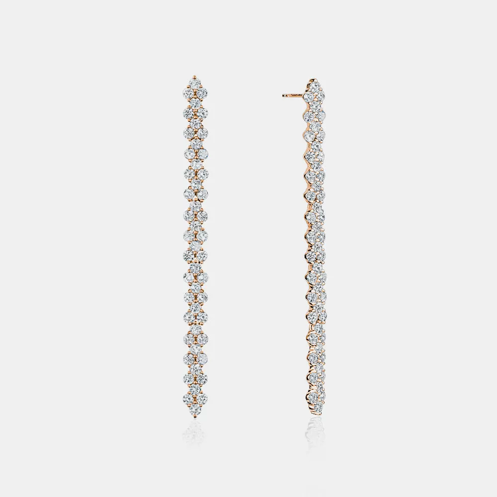 Dangling Diamond Trio Earrings