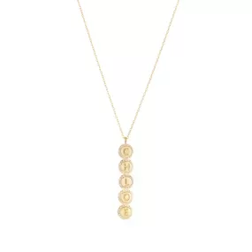 Diamond Pavé Personalized Disc Drop Necklace