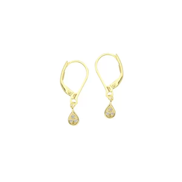 DIAMOND TEAR DROP HUGGIES 14K