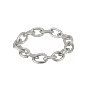 Diana Sterling Silver Handmade Flexible 18 Gauge Link Chain Ring