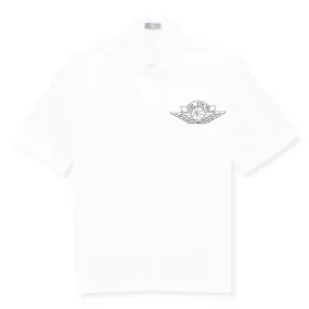 Dior x Jordan Wings Logo Short Sleeve White Shirt