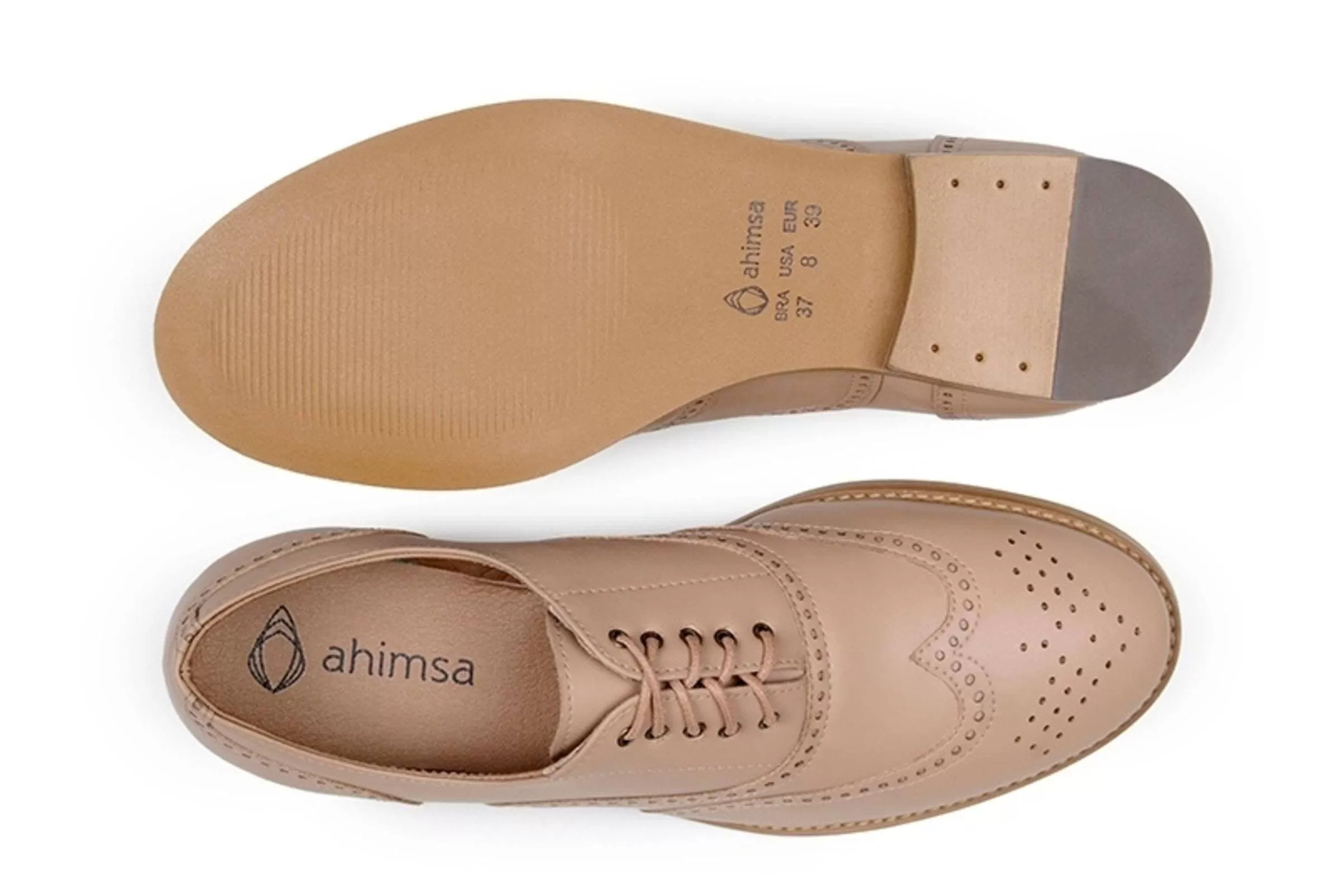 'Elena' Women's Vegan Oxfords by Ahimsa - Beige