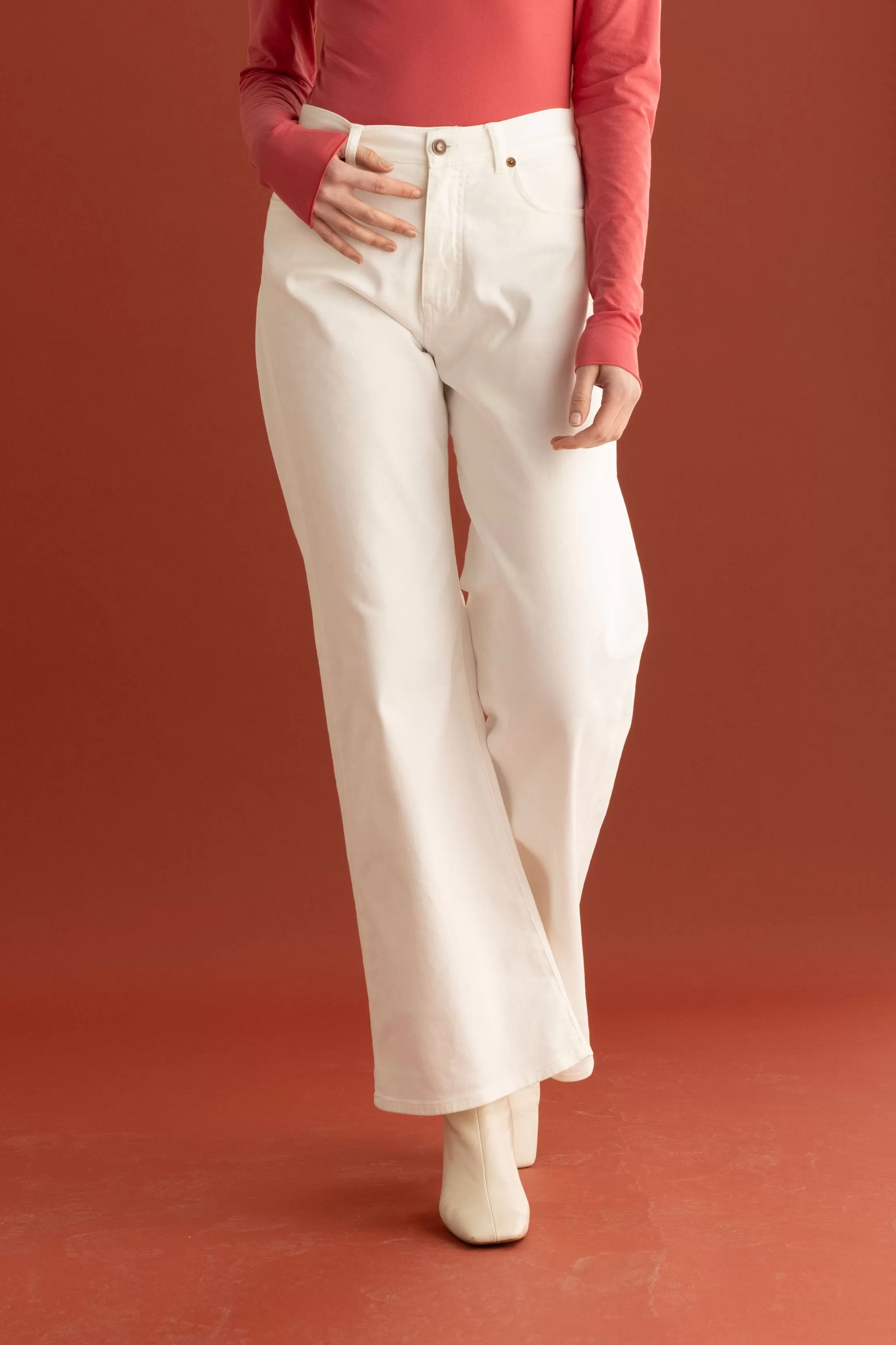 Five-Pocket Wide-Leg Pants Garment Dyed 074U 3821