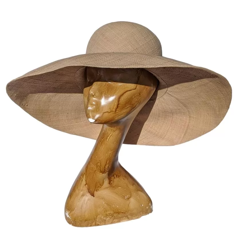 Flat Brim Natural Raffia Hat | 6 Inches Brim | Tan Raffia Hat | Soava