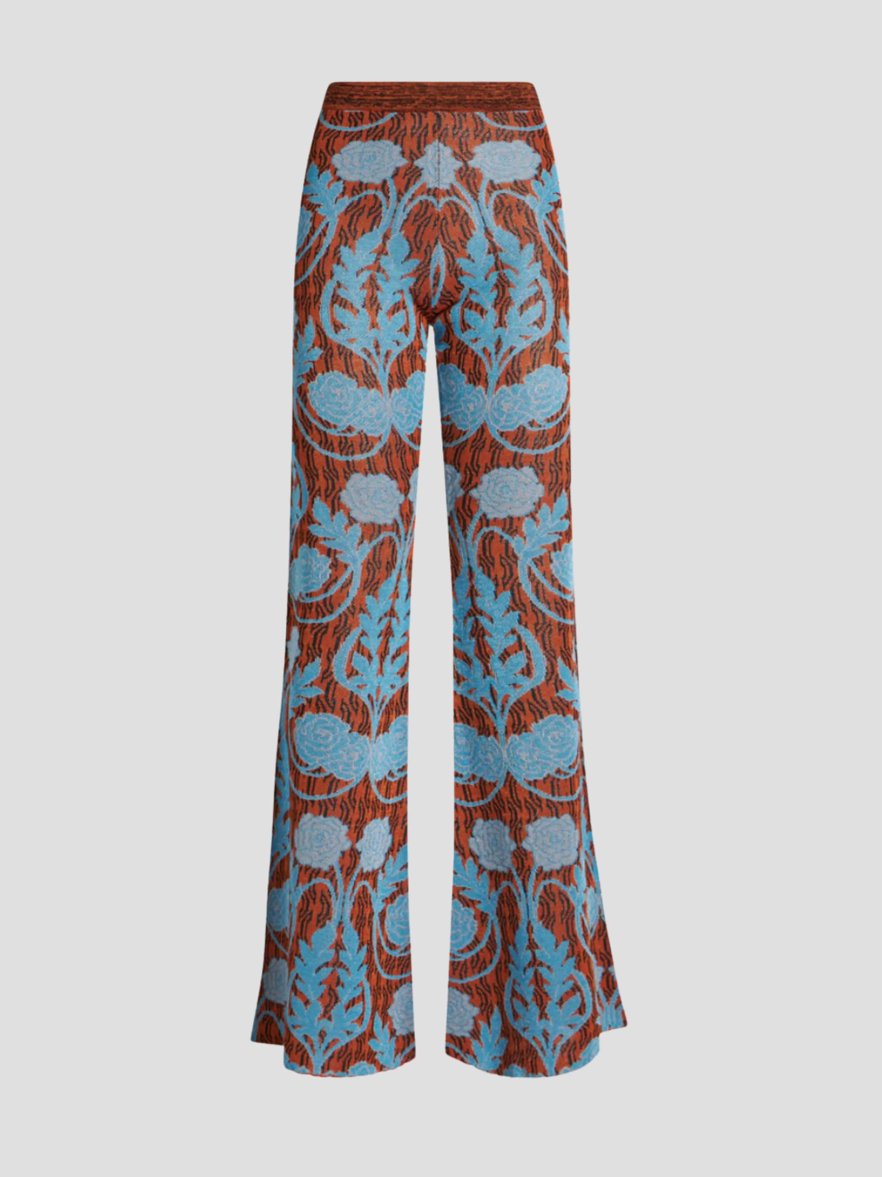 Floral Knit Jacquard Pants