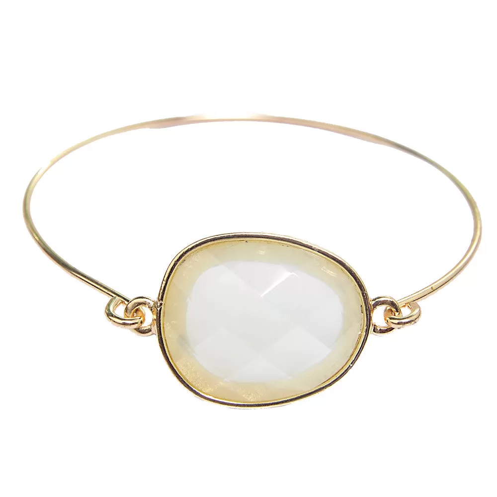 Gemma Gemstone Gold Plated Bangle Bracelet